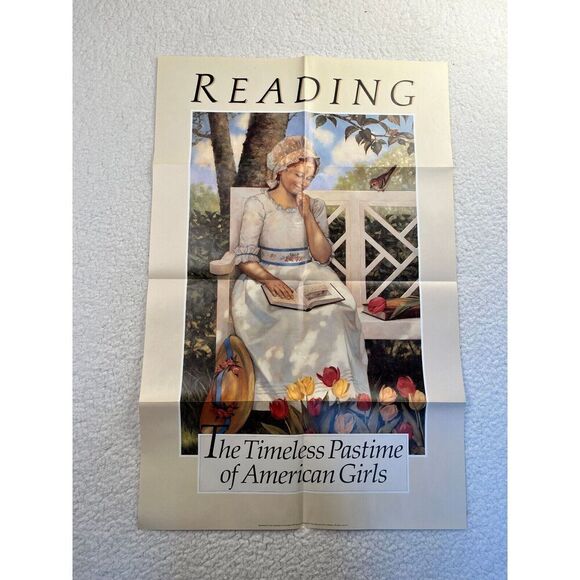 Vintage American Girls “Reading Timeless Pastime” Library Poster 1992 Felicity - Picture 1 of 2